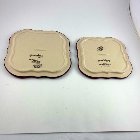 Temptations by Tara Old World Purple Square Plates PPP SQ 944576 6 in and 7 in - Picture 2 of 6
